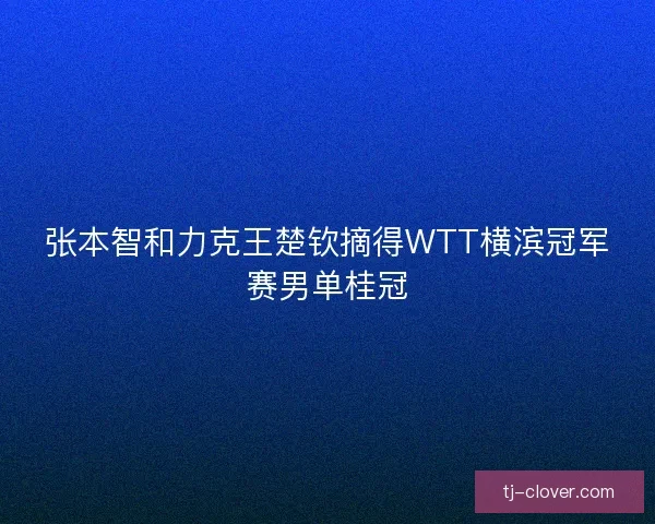 张本智和力克王楚钦摘得WTT横滨冠军赛男单桂冠